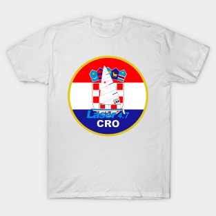 laser class sailboat on flag Croatia T-Shirt